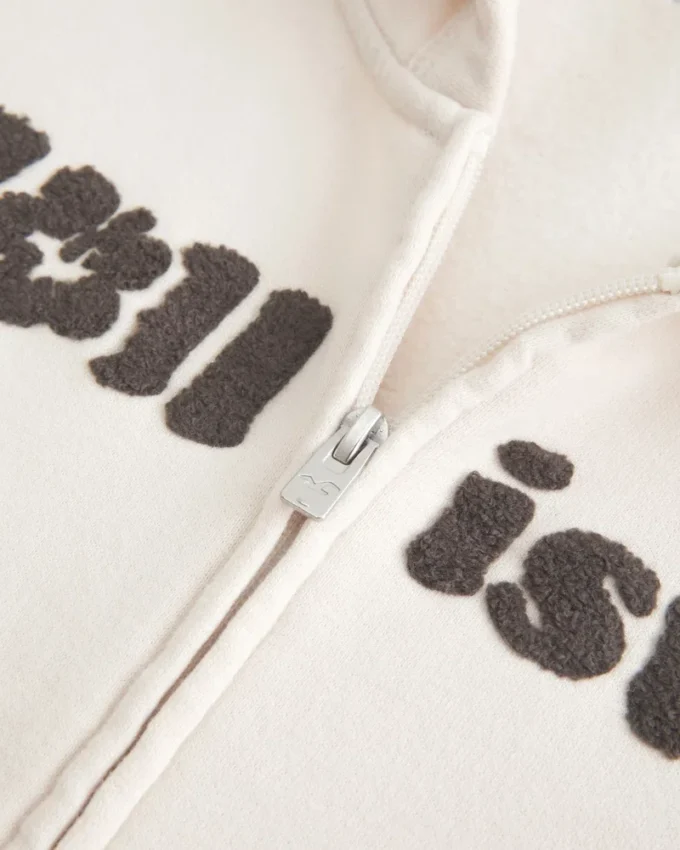 Bluza z kapturem i zamkiem błyskawicznym z logo Chenille Bluza z kapturem i zamkiem błyskawicznym z logo Chenille