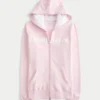 Bluza z kapturem i zamkiem błyskawicznym z logo Chenille Bluza z kapturem i zamkiem błyskawicznym z logo Chenille