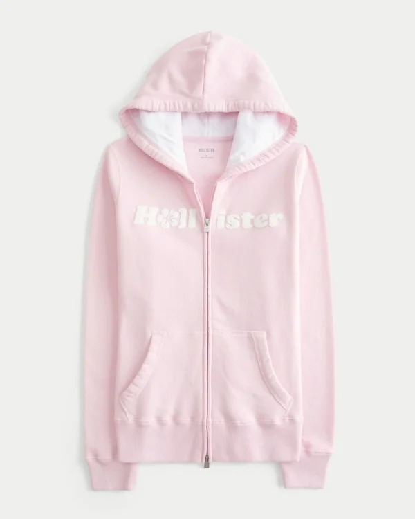 Bluza z kapturem i zamkiem błyskawicznym z logo Chenille Bluza z kapturem i zamkiem błyskawicznym z logo Chenille