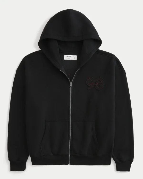 Bluza z kapturem i zamkiem błyskawicznym z nadrukiem Good Luck Bluza z kapturem i zamkiem błyskawicznym z nadrukiem Good Luck