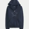 Bluza z kapturem i zamkiem błyskawicznym z nadrukiem gwiazdy Bluza z kapturem i zamkiem błyskawicznym z nadrukiem gwiazdy