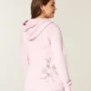 Bluza z kapturem i zamkiem błyskawicznym z nadrukiem róż Bluza z kapturem i zamkiem błyskawicznym z nadrukiem róż