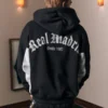 Bluza z kapturem i zamkiem błyskawicznym z nadrukiem Real Madrid CF