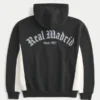 Bluza z kapturem i zamkiem błyskawicznym z nadrukiem Real Madrid CF