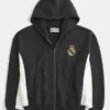 Bluza z kapturem i zamkiem błyskawicznym z nadrukiem Real Madrid CF