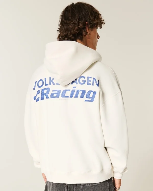 Bluza z kapturem i zamkiem błyskawicznym z nadrukiem Volkswagen Racing Bluza z kapturem i zamkiem błyskawicznym z nadrukiem Volkswagen Racing
