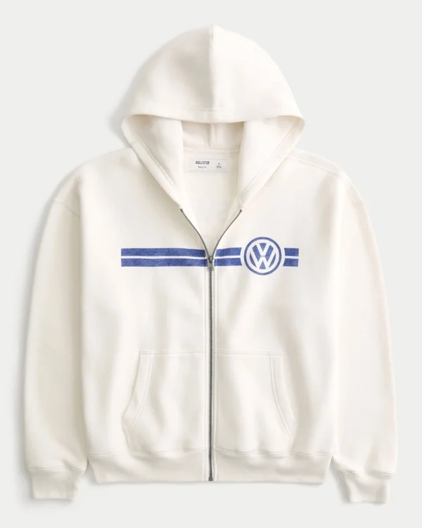 Bluza z kapturem i zamkiem błyskawicznym z nadrukiem Volkswagen Racing Bluza z kapturem i zamkiem błyskawicznym z nadrukiem Volkswagen Racing