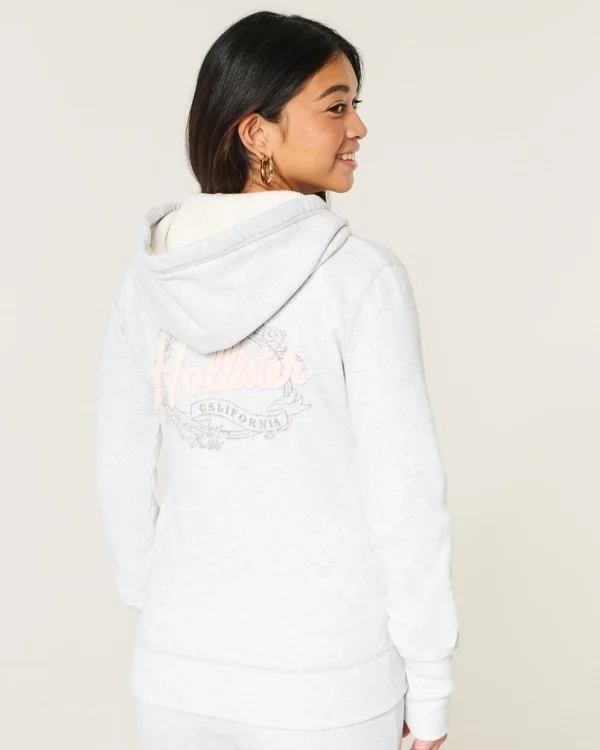 Bluza z kapturem i zamkiem błyskawicznym, z podszewką w kratkę i nadrukiem logo Bluza z kapturem i zamkiem błyskawicznym, z podszewką w kratkę i nadrukiem logo