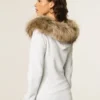 Bluza z kapturem i zamkiem błyskawicznym z wykończeniem ze sztucznego futra Bluza z kapturem i zamkiem błyskawicznym z wykończeniem ze sztucznego futra