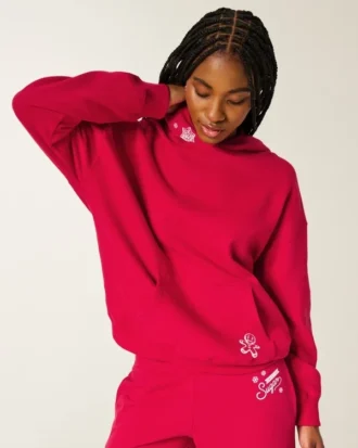 Bluza z kapturem Oversized Glitter Print Sugar Graphic