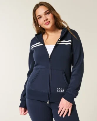 Bluza z kapturem Slim Striped 1998 Graphic Zip-Up Hoodie