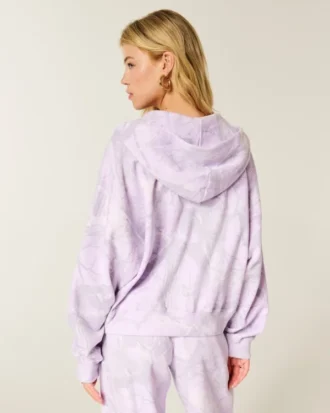 Bluza z kapturem w kamuflażu z łatwym zamkiem błyskawicznym