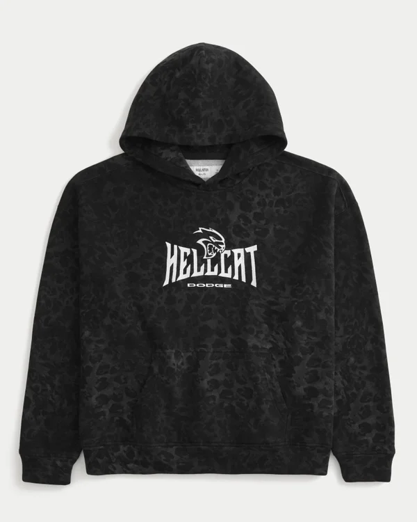 Bluza z kapturem w nadruk leopardowy Dodge Hellcat Bluza z kapturem w nadruk leopardowy Dodge Hellcat