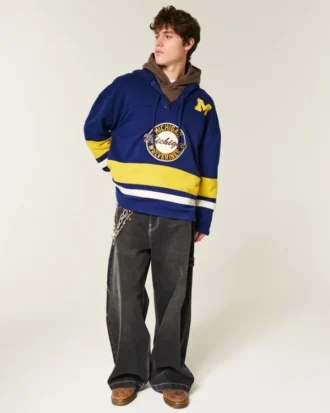 Bluza z kapturem z grafiką drużyny Wolverines z Uniwersytetu Michigan Bluza z kapturem z grafiką drużyny Wolverines z Uniwersytetu Michigan