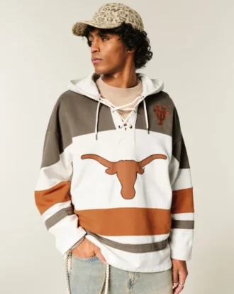 Bluza z kapturem z grafiką hokejową University of Texas at Austin Longhorns Bluza z kapturem z grafiką hokejową University of Texas at Austin Longhorns