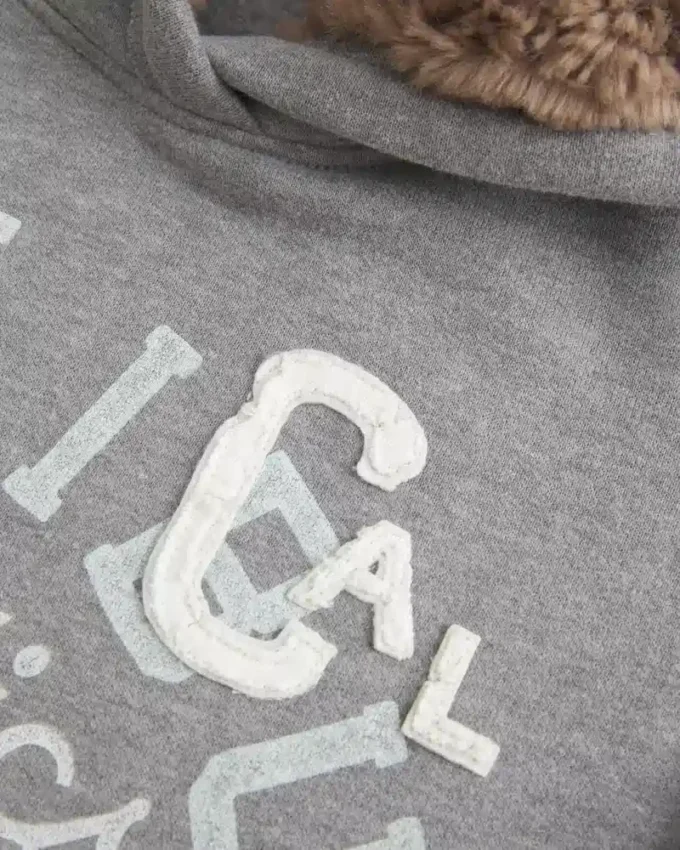 Bluza z kapturem z grafiką i podszewką ze sztucznego futra Bluza z kapturem z grafiką i podszewką ze sztucznego futra