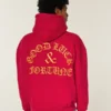 Bluza z kapturem z nadrukiem Boxy Good Luck Bluza z kapturem z nadrukiem Boxy Good Luck