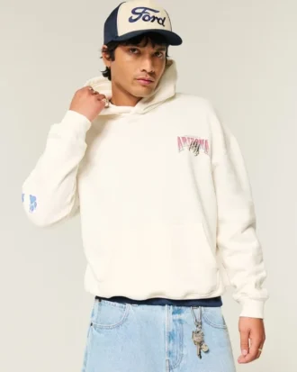 Bluza z kapturem z nadrukiem Boxy University of Arizona Wildcats Bluza z kapturem z nadrukiem Boxy University of Arizona Wildcats