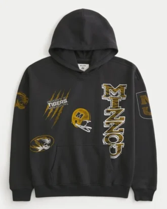 Bluza z kapturem z nadrukiem Boxy University of Missouri Tigers Bluza z kapturem z nadrukiem Boxy University of Missouri Tigers