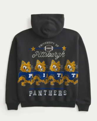 Bluza z kapturem z nadrukiem Boxy University of Pittsburgh Panthers Bluza z kapturem z nadrukiem Boxy University of Pittsburgh Panthers