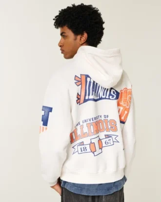 Bluza z kapturem z nadrukiem Fighting Illini Uniwersytetu Illinois Bluza z kapturem z nadrukiem Fighting Illini Uniwersytetu Illinois