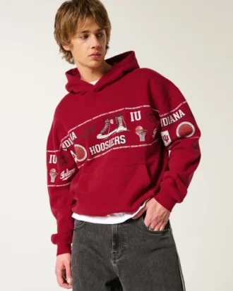 Bluza z kapturem z nadrukiem Indiana University Hoosiers