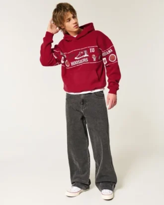 Bluza z kapturem z nadrukiem Indiana University Hoosiers