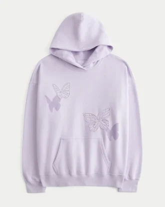 Bluza z kapturem z nadrukiem motyla w dużym rozmiarze