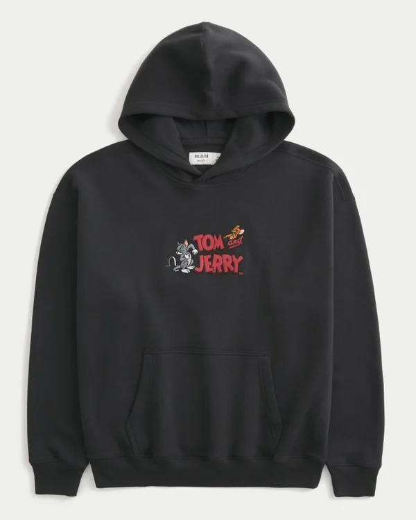 Bluza z kapturem z nadrukiem Tom i Jerry Bluza z kapturem z nadrukiem Tom i Jerry
