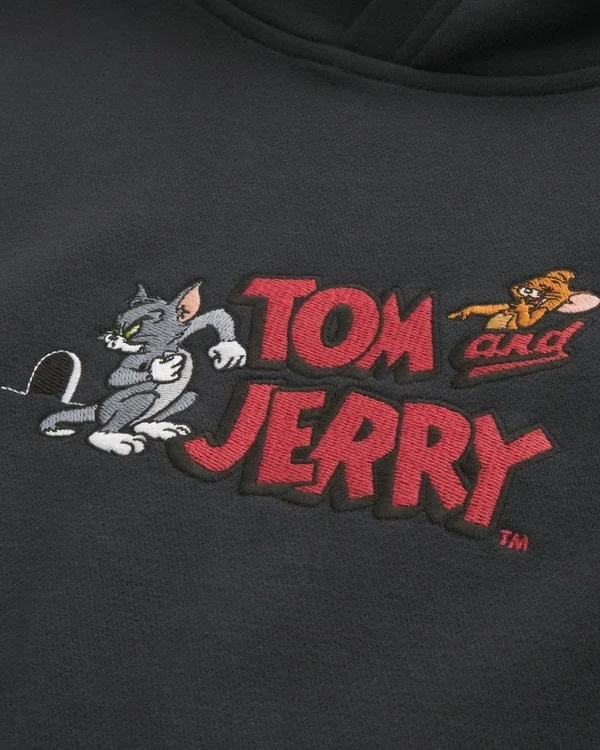 Bluza z kapturem z nadrukiem Tom i Jerry Bluza z kapturem z nadrukiem Tom i Jerry