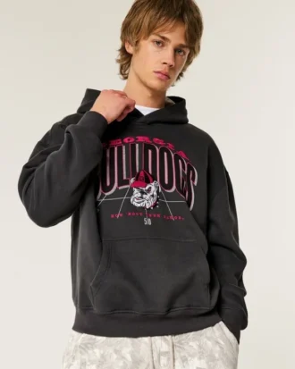 Bluza z kapturem z nadrukiem University of Georgia Bulldogs