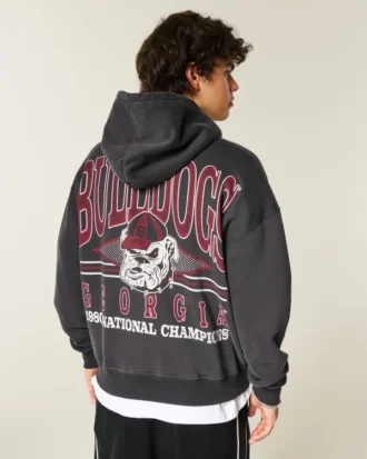 Bluza z kapturem z nadrukiem University of Georgia Bulldogs