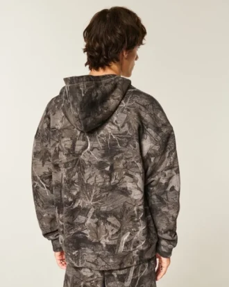 Bluza z kapturem z podszewką termiczną w kamuflażu