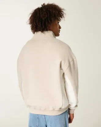 Bluza z logo i zamkiem 1/4 długości