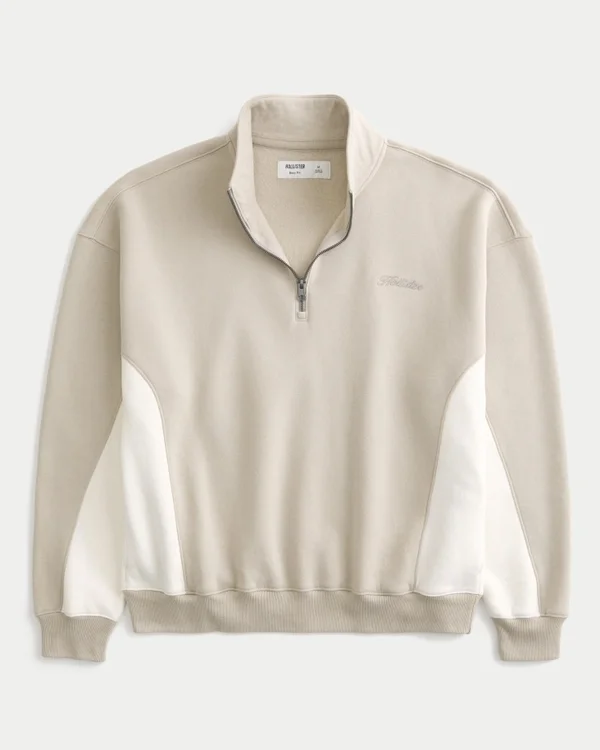 Bluza z logo i zamkiem 1/4 długości Bluza z logo i zamkiem 1/4 długości