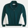 Bluza z logo i zamkiem 1/4 długości Bluza z logo i zamkiem 1/4 długości