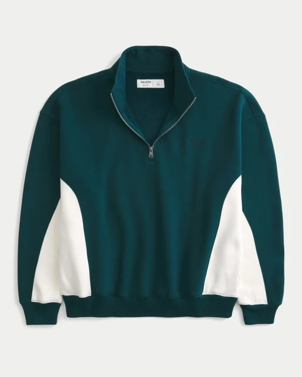 Bluza z logo i zamkiem 1/4 długości Bluza z logo i zamkiem 1/4 długości