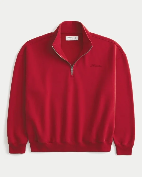 Bluza z logo i zamkiem 1/4 długości Bluza z logo i zamkiem 1/4 długości