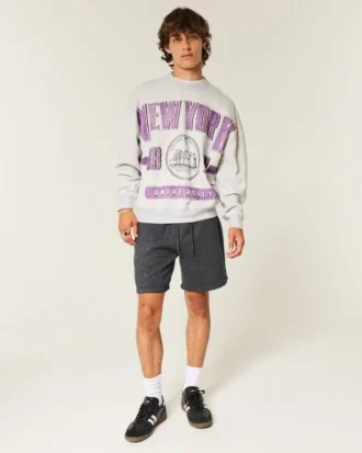 Bluza z nadrukiem Boxy New York University Violets