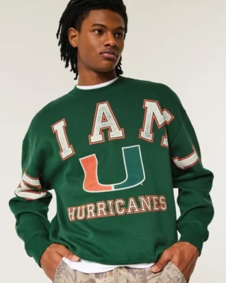 Bluza z nadrukiem Boxy University of Miami Hurricanes