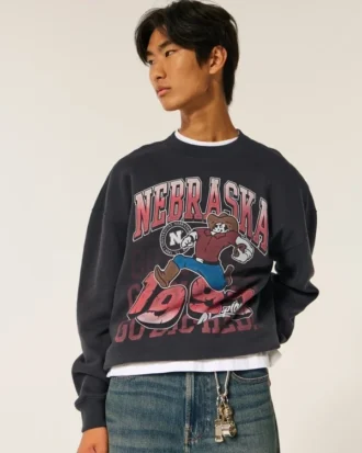 Bluza z nadrukiem Boxy University of Nebraska Cornhuskers