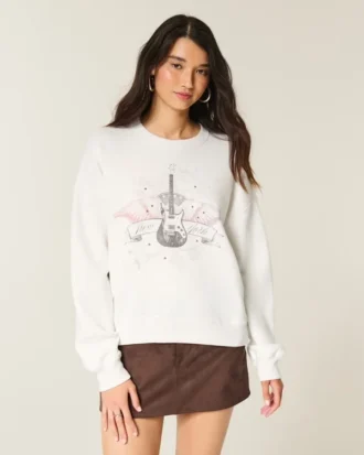 Bluza z nadrukiem i ćwiekami Easy New York Guitar