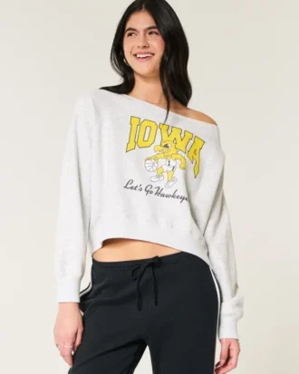 Bluza z nadrukiem Iowa Hawkeyes z odkrytymi ramionami