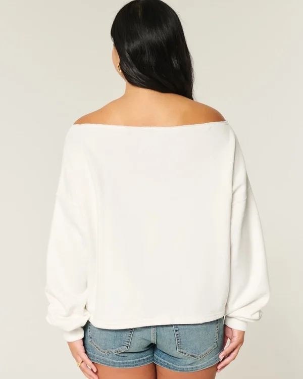 Bluza z nadrukiem Miami z podwójnymi odkrytymi ramionami Bluza z nadrukiem Miami z podwójnymi odkrytymi ramionami