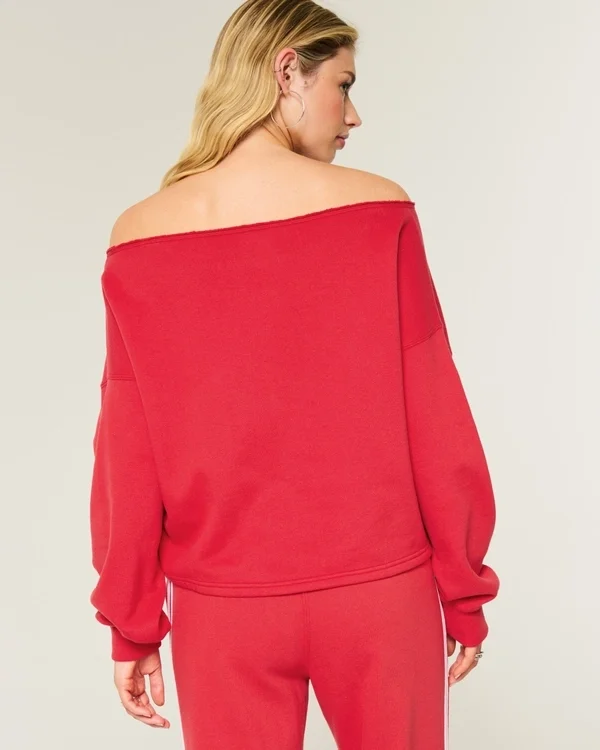 Bluza z nadrukiem University of Georgia z podwójnymi odkrytymi ramionami Bluza z nadrukiem University of Georgia z podwójnymi odkrytymi ramionami