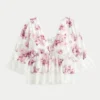 Bluzka babydoll z rękawami 3/4 Bluzka babydoll z rękawami 3/4