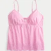 Błyszcząca haftowana bluzka babydoll