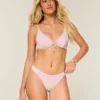 Błyszczące figi bikini z wysokim stanem