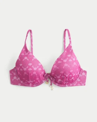 Błyszczący stanik bikini z fiszbinami