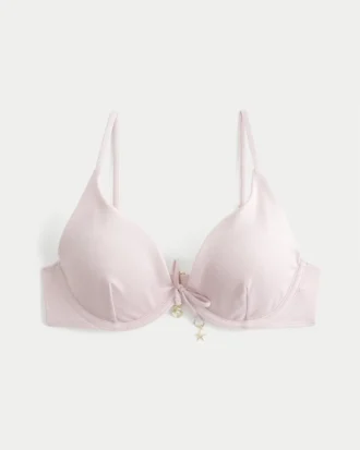 Błyszczący stanik bikini z fiszbinami